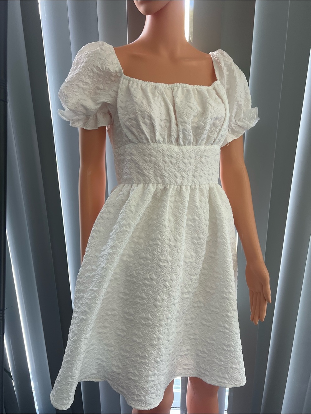 White Puff Sleeve Dress